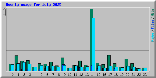Hourly usage for July 2025