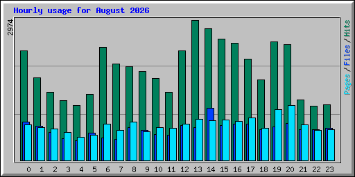 Hourly usage for August 2026